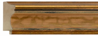 Gold Scoop Frame moulding: close-up of the finish and side profile