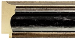Black & Champagne Silver Spoon Frame moulding: close-up of the finish and side profile