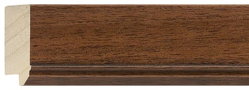 Brown Flat Frame moulding: close-up of the finish and side profile