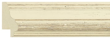 Ivory Distressed Frame moulding: close-up of the finish and side profile