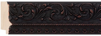 Black Reverse Frame moulding: close-up of the finish and side profile