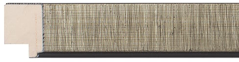 Silver & Black Sided Flat Frame moulding: close-up of the finish and side profile