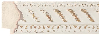 Off White & Gold Dome Frame moulding: close-up of the finish and side profile