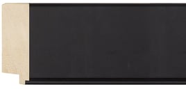 Black Flat Frame moulding: close-up of the finish and side profile