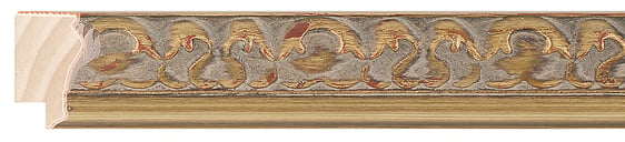 Gold Scoop Frame moulding: close-up of the finish and side profile