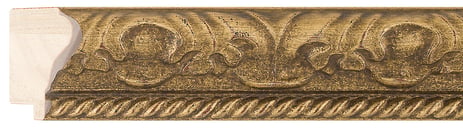 Gold Scoop Frame moulding: close-up of the finish and side profile