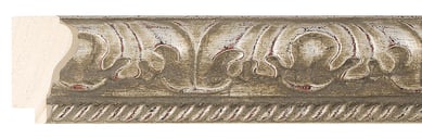 Silver Scoop Frame moulding: close-up of the finish and side profile
