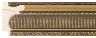Gold Scoop Frame moulding: close-up of the finish and side profile