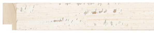 White Flat Frame moulding: close-up of the finish and side profile