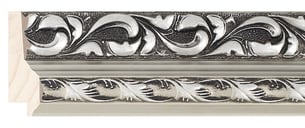 Silver Reverse Frame moulding: close-up of the finish and side profile