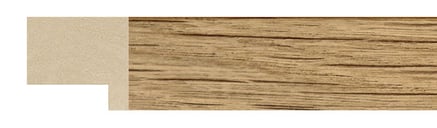 Oak Effect Flat Frame moulding: close-up of the finish and side profile