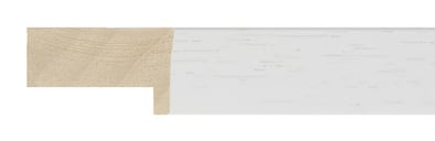 White Flat Frame moulding: close-up of the finish and side profile