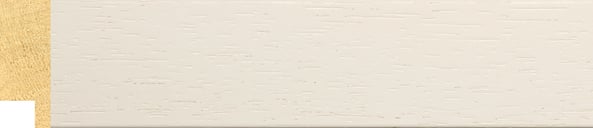 White Flat Frame moulding: close-up of the finish and side profile