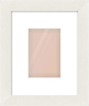 White Flat Frame for 100 × 150mm artwork, with Smooth White Single Mount