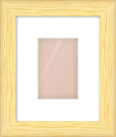 Natural Wood Cushion Frame for 100 × 150mm artwork, with Smooth White Single Mount