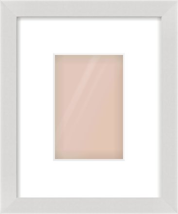 Silver Flat Frame for 100 × 150mm artwork, with Smooth White Single Mount