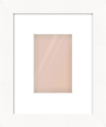 White Flat Frame for 100 × 150mm artwork, with Smooth White Single Mount