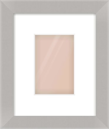 Grey Flat Frame for 100 × 150mm artwork, with Smooth White Single Mount