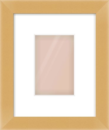 Matte Gold Flat Frame for 100 × 150mm artwork, with Smooth White Single Mount