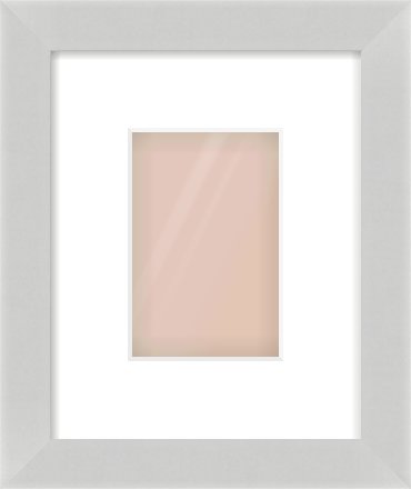 Matte Silver Flat Frame for 100 × 150mm artwork, with Smooth White Single Mount