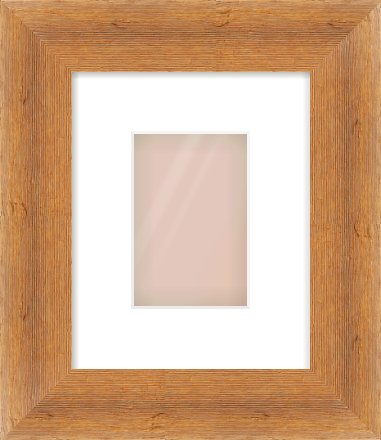 Antique Pine Flat Frame for 100 × 150mm artwork, with Smooth White Single Mount