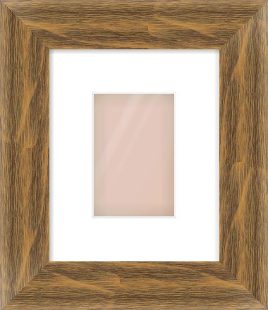 Characteristic Brown Flat Frame for 100 × 150mm artwork, with Smooth White Single Mount