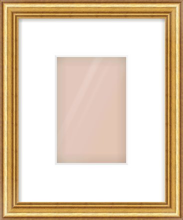 Gold Dome Frame for 100 × 150mm artwork, with Smooth White Single Mount