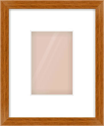 Natural Wood Flat Frame for 100 × 150mm artwork, with Smooth White Single Mount