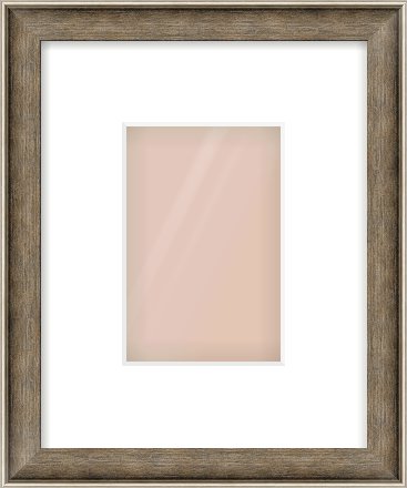Silver Scoop Frame for 100 × 150mm artwork, with Smooth White Single Mount
