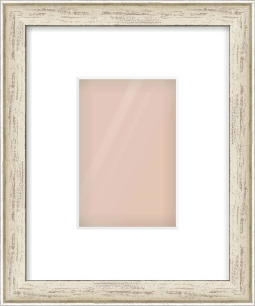 Champagne Silver with Black Sides Cushion Frame for 100 × 150mm artwork, with Smooth White Single Mount