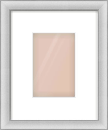 Silver Cushion Frame for 100 × 150mm artwork, with Smooth White Single Mount