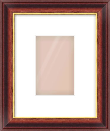 Brown Reverse Frame for 100 × 150mm artwork, with Smooth White Single Mount