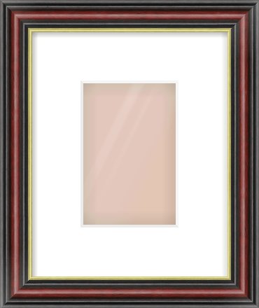 Brown Reverse Frame for 100 × 150mm artwork, with Smooth White Single Mount