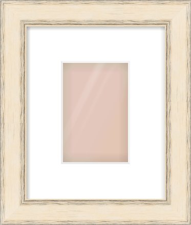 GOLD Flat Frame for 100 × 150mm artwork, with Smooth White Single Mount