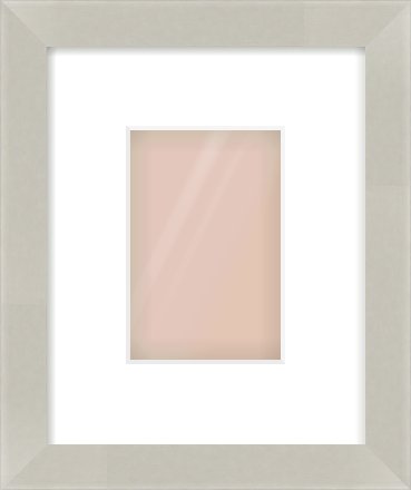 Grey Flat Frame for 100 × 150mm artwork, with Smooth White Single Mount