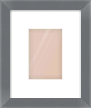 Grey Flat Frame for 100 × 150mm artwork, with Smooth White Single Mount