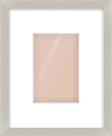 Grey Flat Frame for 100 × 150mm artwork, with Smooth White Single Mount