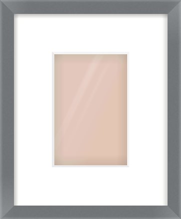 Grey Flat Frame for 100 × 150mm artwork, with Smooth White Single Mount