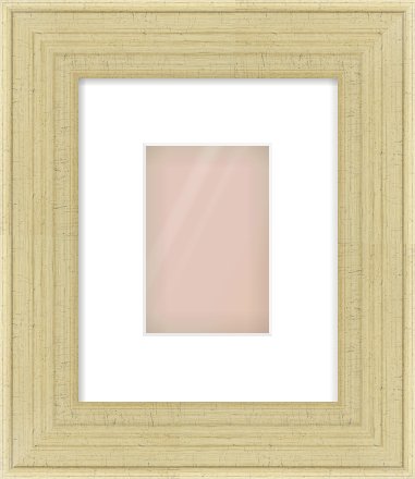 Silver Flat Frame for 100 × 150mm artwork, with Smooth White Single Mount