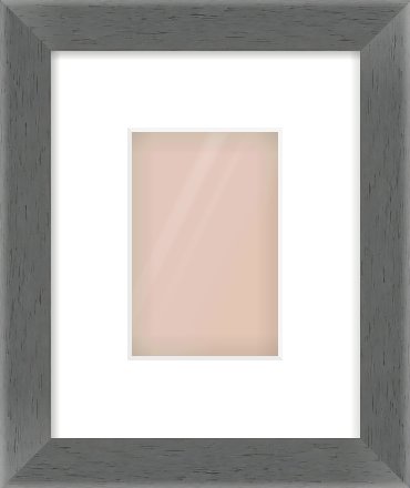 Dark Grey Flat Frame for 100 × 150mm artwork, with Smooth White Single Mount
