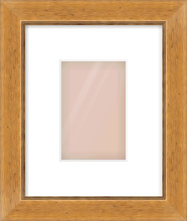 Rustic Medium Oak Reverse Frame for 100 × 150mm artwork, with Smooth White Single Mount