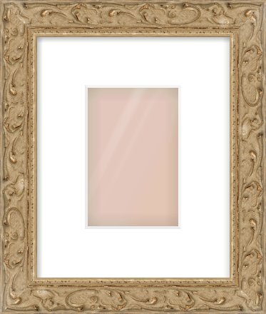 Light Brown Decorative Frame for 100 × 150mm artwork, with Smooth White Single Mount
