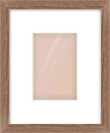 Walnut Flat Frame for 100 × 150mm artwork, with Smooth White Single Mount