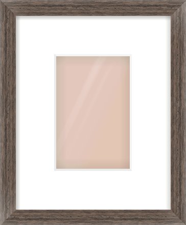 Dark Walnut Flat Frame for 100 × 150mm artwork, with Smooth White Single Mount