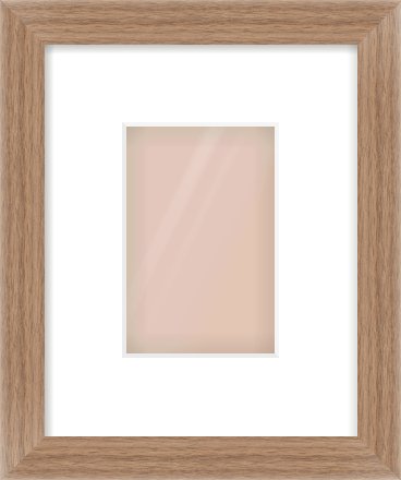 Walnut Flat Frame for 100 × 150mm artwork, with Smooth White Single Mount
