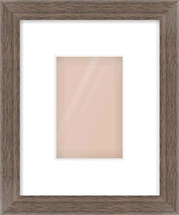 Dark Walnut Flat Frame for 100 × 150mm artwork, with Smooth White Single Mount
