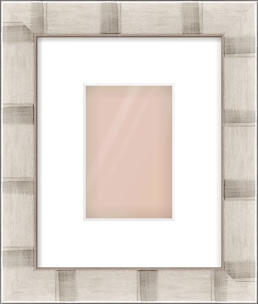 Silver Flat Frame for 100 × 150mm artwork, with Smooth White Single Mount