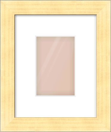 Gold Face, Black Sides Flat Frame for 100 × 150mm artwork, with Smooth White Single Mount
