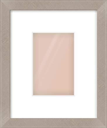 Silver & Black Sided Flat Frame for 100 × 150mm artwork, with Smooth White Single Mount