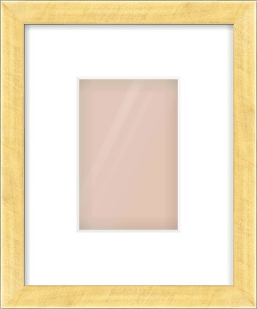 Brushed Gold with Black Sides Flat Frame for 100 × 150mm artwork, with Smooth White Single Mount